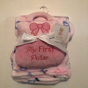 Baby Girl My First Purse Plushie/Blanket Set NWT